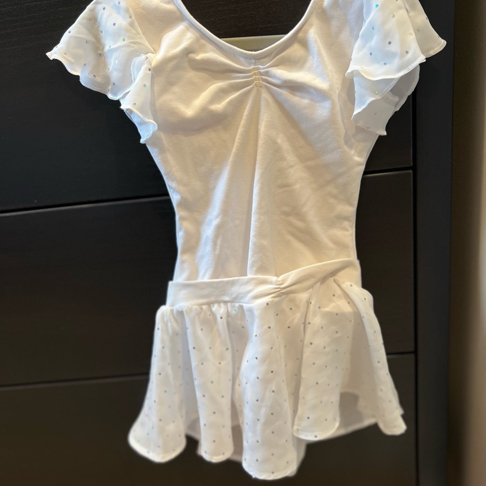 Bloch white rhinestone leotard girls set (4-6x)